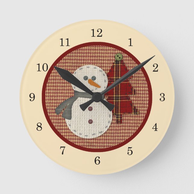 Sew jul Wall Clock Rund Klocka (Framsida)