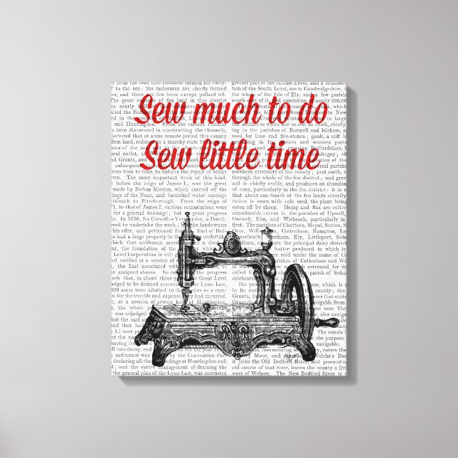 Sew Little Time Illustration Canvastryck (Framsida)
