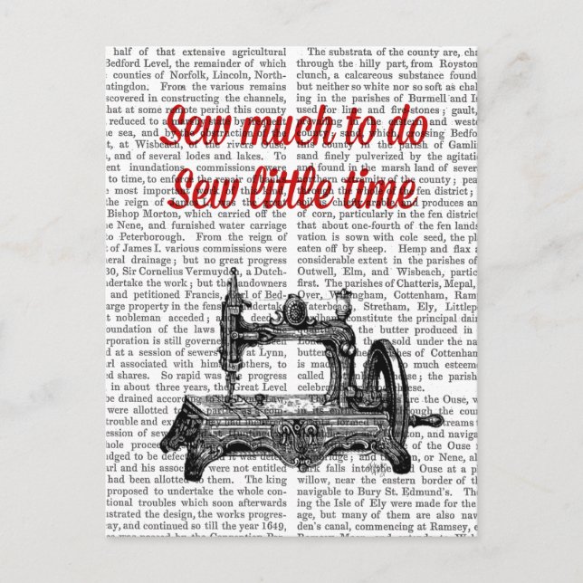 Sew Little Time Illustration Vykort (Framsida)