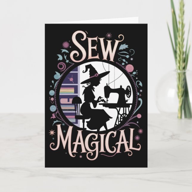 Sew Magic Funny Halloween Sewing Kort (Framsida)