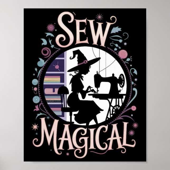 Sew Magic Funny Halloween Sewing Poster (Framsidan)