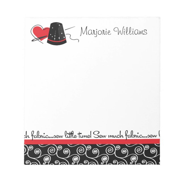 Sew Much Fabric Anteckningsblock (Framsida)