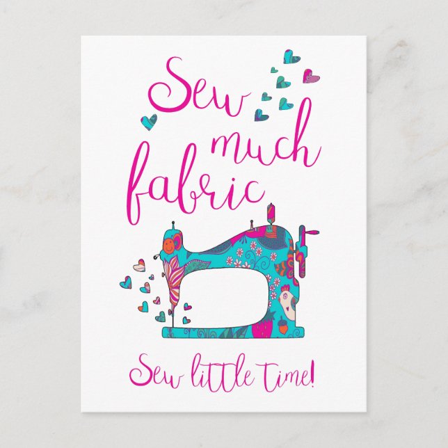 Sew Much Fabric Sewing Postcard Vykort (Framsida)