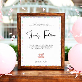 Sew Mycket Rosa Watercolor Family Traditions i Kär Poster