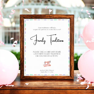 Sew Mycket Rosa Watercolor Family Traditions i Kär Poster