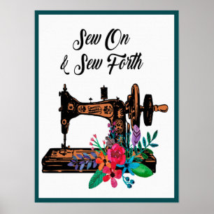 Sew On & Sew Forth Seamstress Tailor Poster