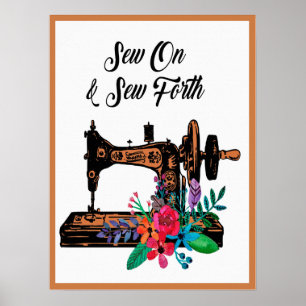 Sew On & Sew Forth Seamstress Tailor Poster