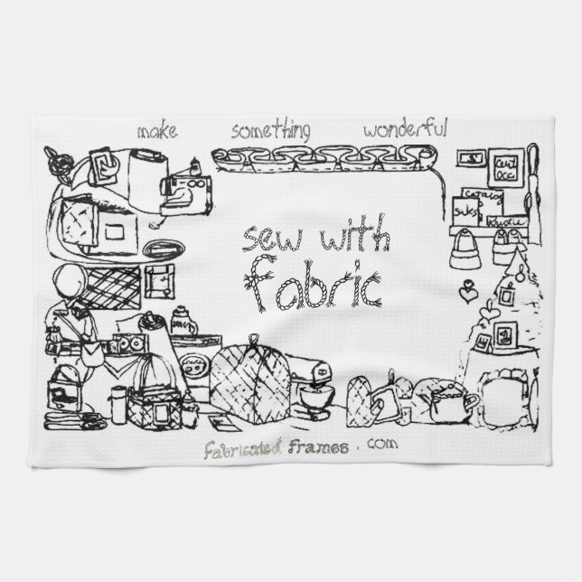 Sew with Fabric Thread Kitchen Towel Kökshandduk (Horisontell)