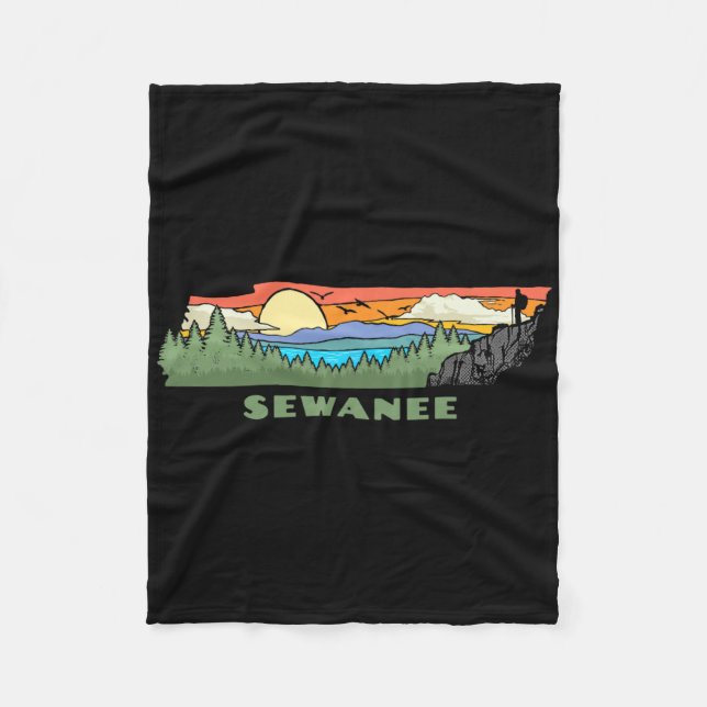 Sewanee Tennessee Nature Outdoor Hiking Retro  Fleecefilt (Framsidan)