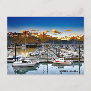 Seward, Alaska Boats Helg Vykort