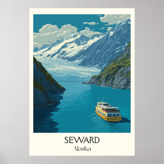 Seward Alaska Glacier Resurrection Bay Poster (Framsidan)