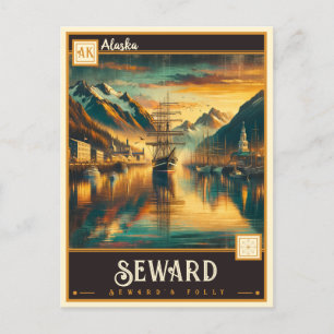 Seward, Alaska VINTAGE Vykort