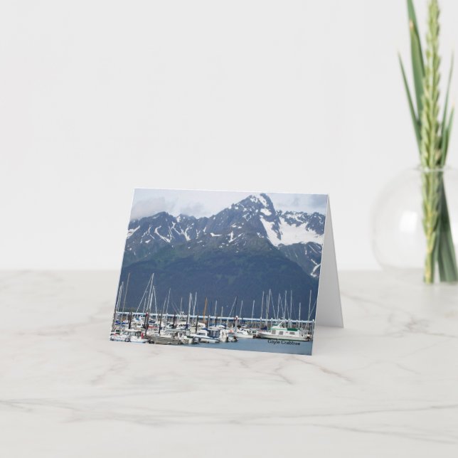 Seward den Alaska hamnen med fartyg noterar kortet Kort (Framsida)