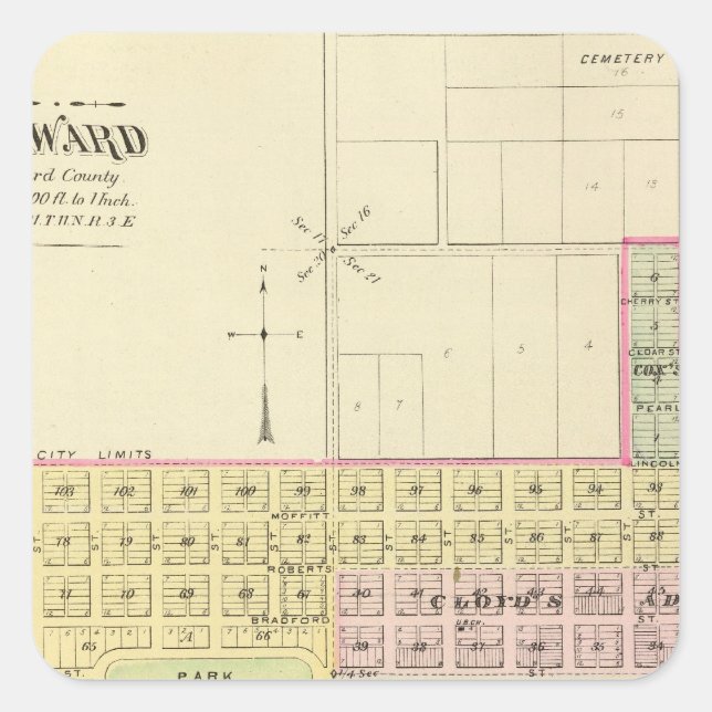 Seward, Nebraska Fyrkantigt Klistermärke (Framsida)