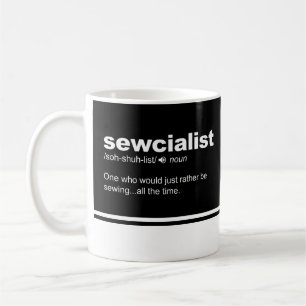 Sewcialist Lny Sewing Modern Typography Coffee Kaffemugg
