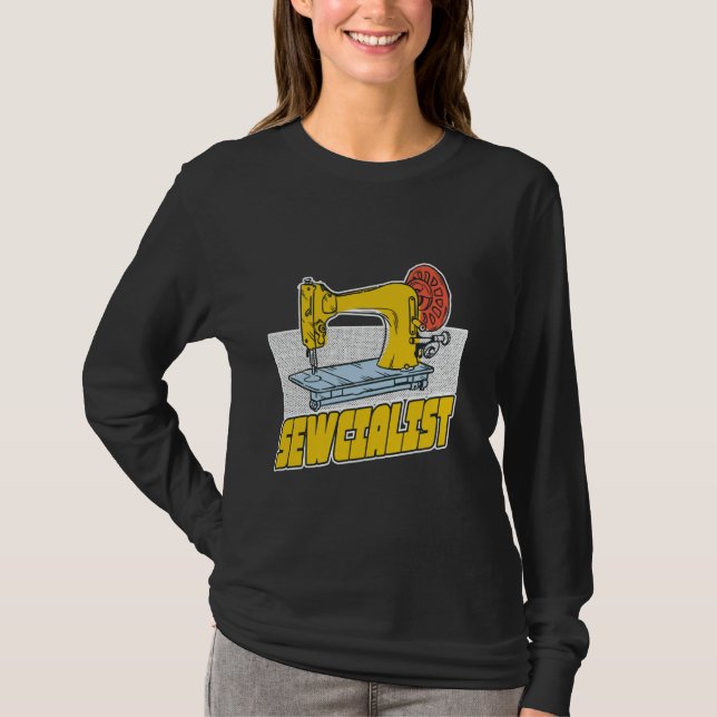 Sewcialist Sewing Tailor T Shirt (Framsida)