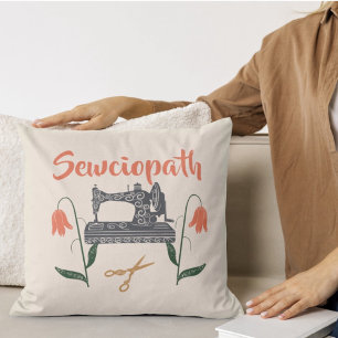 Sewciopath Funny Quote-Sewing Maskin Kudde