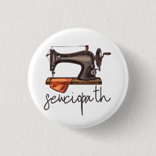 Sewciopath Sewing Maskin Funny Citat minimalist Knapp