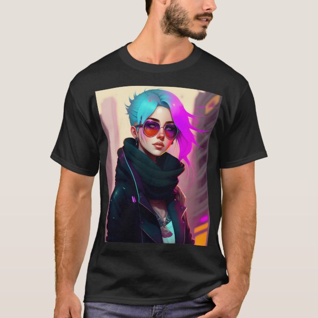 Sewer Emo Punk Lady T Shirt (Framsida)