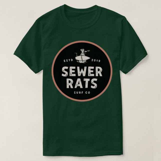 Sewer Råtta Surfa Co T Shirt (Design framsida)