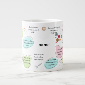 Sewing Affirmations for Crafters | Sewing Quotes Jumbo Mugg