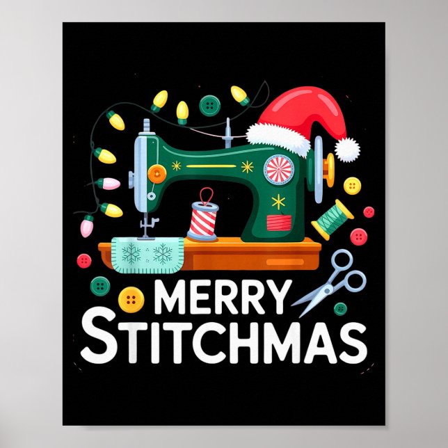 Sewing Christmas Xmas Quilting Merry Mas  Poster (Framsidan)