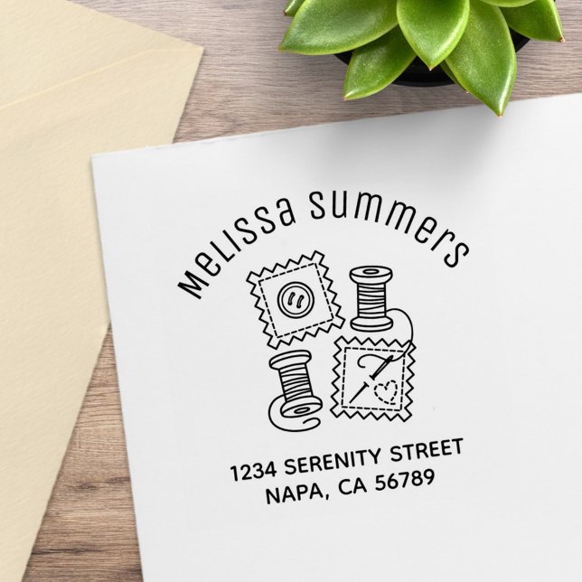 Sewing Craft Hobby Arch Adress Stämpel (Skapare uppladdad)