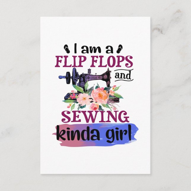 Sewing Gift | Jag är Flinflip flops och sydd Tilläggskort (Framsida)