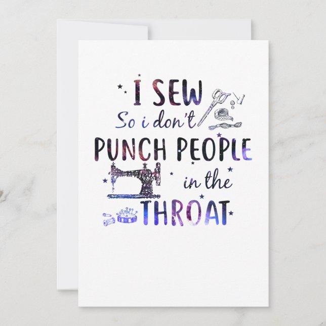 Sewing Gift | Jag ser så att jag inte Slår människ Spara Datumet (Framsida)