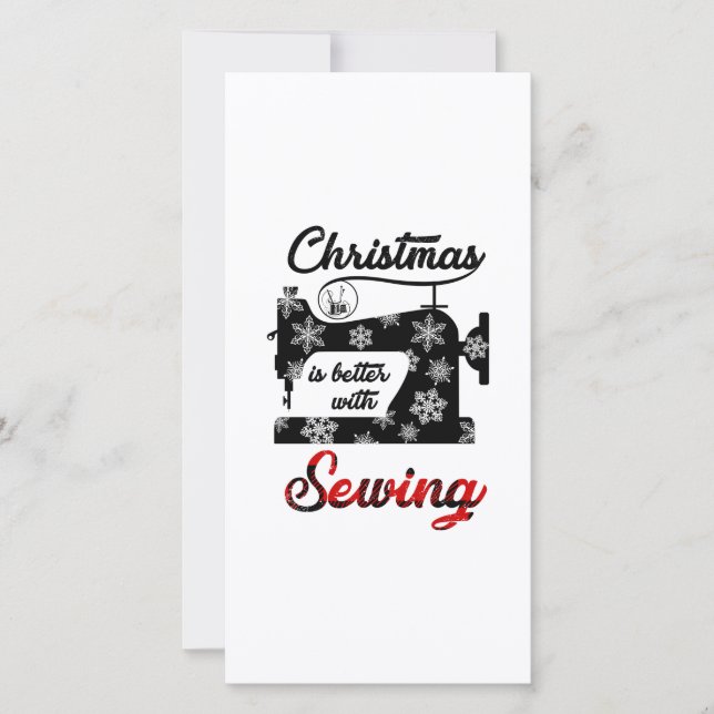 Sewing Gift | Julen är bättre med sytan Tack Kort (Framsida)