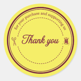 Sewing Icons Thank You Business Sticker Runt Klistermärke