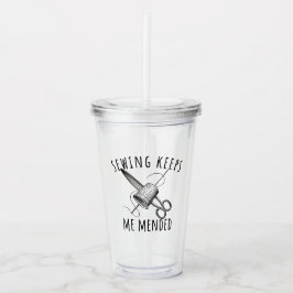 Sewing Keeps Me Mended Vintage Scissors Fun Take Away Mugg