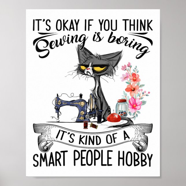 Sewing Machine Craft Quilting Sewer Cat Sewing  Poster (Framsidan)