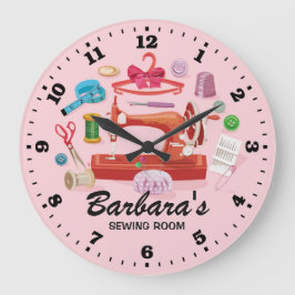 Sewing Machine Personalizable Wall Clock Stor Klocka