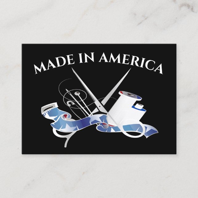 SEWING - made in America Visitkort (Framsida)