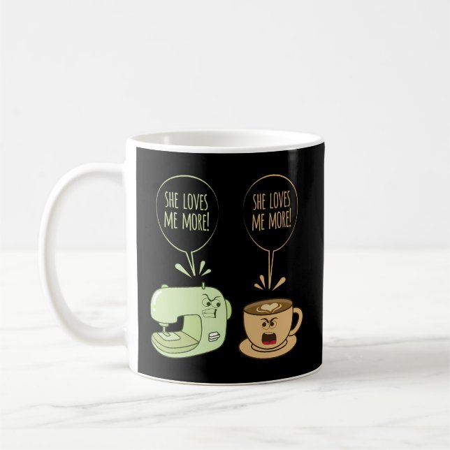 Sewing Maskin Coffee Sew Quilting Sewe Kaffemugg (Vänster)