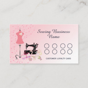 Sewing Maskin Fabric Quilting Rosa Business Lojalitetskort
