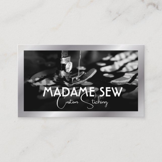 Sewing Maskin och Fabric Visitkort (Framsida)