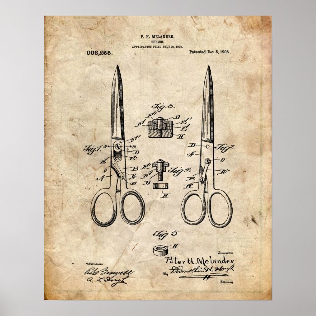 Sewing Maskin Patent Poster (Framsidan)