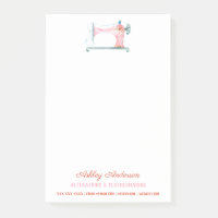 Sewing Maskin Seamstress Watercolor Post it Notes