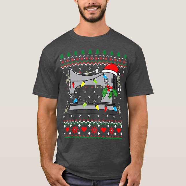 Sewing Maskin Sew Tailor jul Ornament T Shirt (Framsida)