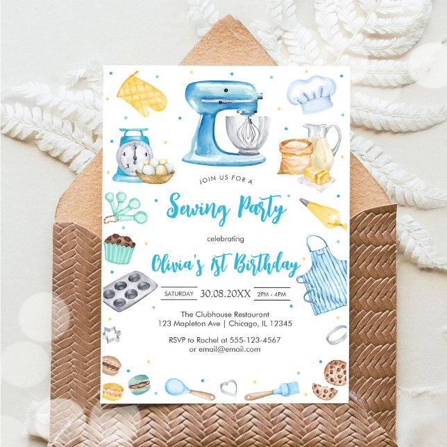 Sewing Party Birthday Invitation Inbjudningar (Skapare uppladdad)