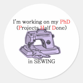Sewing PhD Runt Klistermärke