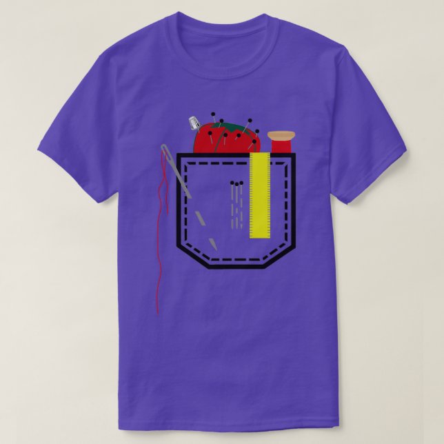 Sewing Pocket  T Shirt (Design framsida)