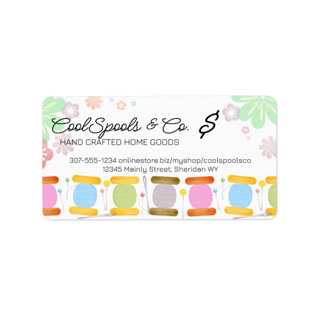 Sewing quiling nål thread seamstress pricing adressetikett (Framsidan)