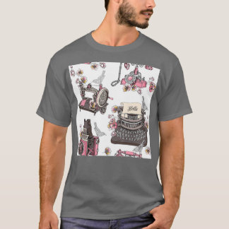 Sewing Retro Pattern T Shirt
