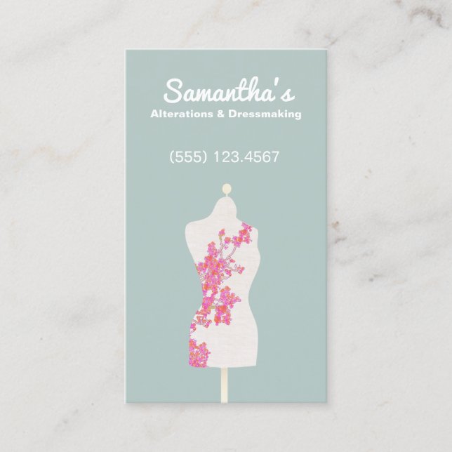 Sewing Seamstress och Dressmaker Mannequin Visitkort (Framsida)