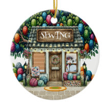 SEWING Shop Ceramic Ornament