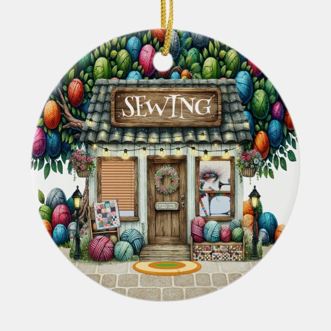 SEWING Shop Ceramic Ornament (Framsidan)