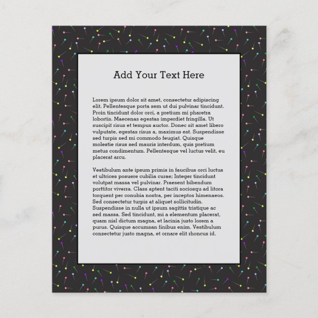 Sewing Stift Black Dressmaker Seamstress Tailor Flygblad (Framsidan)